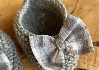 Patucos Lazo Cuadrito Vichy Gris