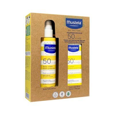 Pack Spray Solar Spf50 200ml + Leche Solar Facial Spf50 40ml. Mustela