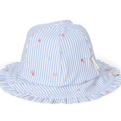 Gorro Reversible Flowers Azul Little Dutch